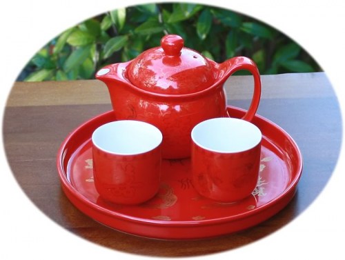 Chinese wedding tea set A